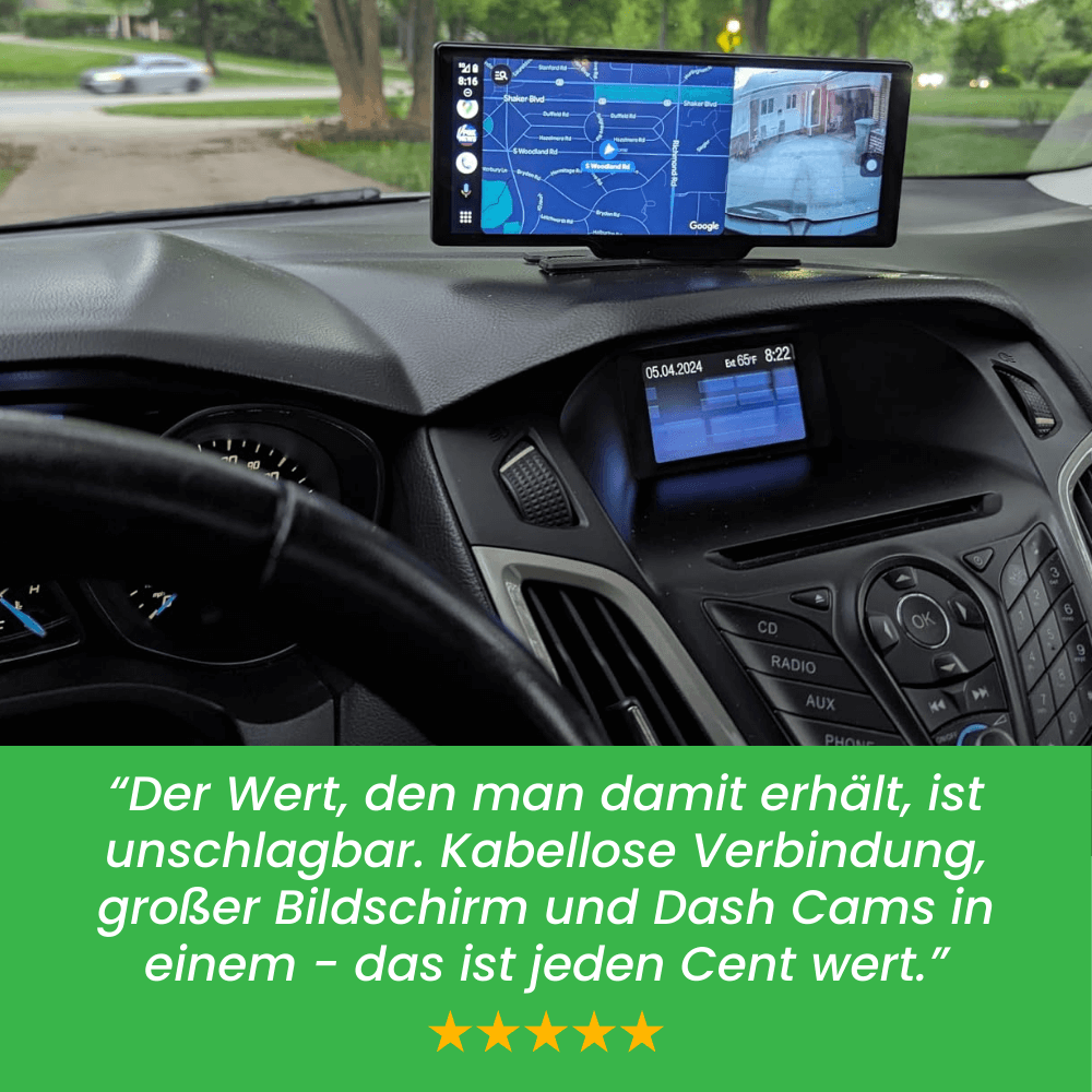 DriverView™ Drahtloser CarPlay & Android Auto Bildschirm