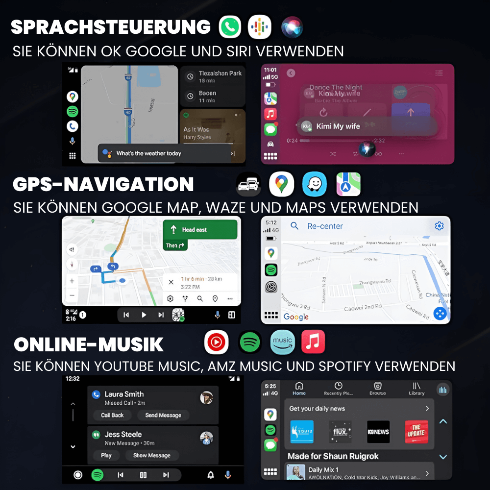 CarLinker™ Drahtloser CarPlay & Android Auto Adapter